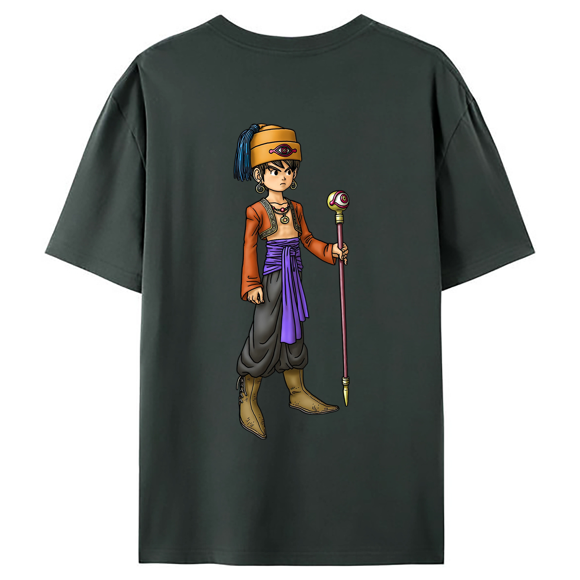 （画像用） ドラゴンクエスト Doragon Kuesuto Dragon Quest 綿100％ メンズ半袖Tシャツ（バックプリント） 通気性